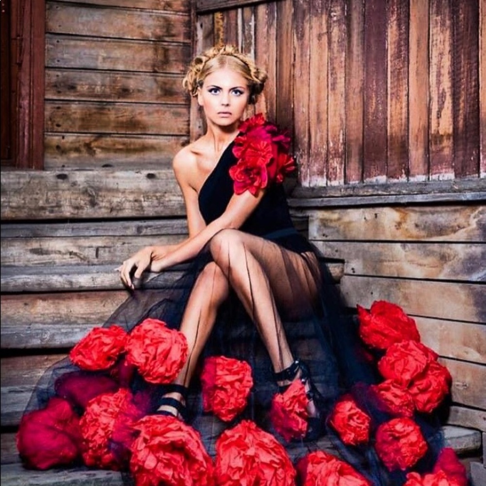 Black dress red